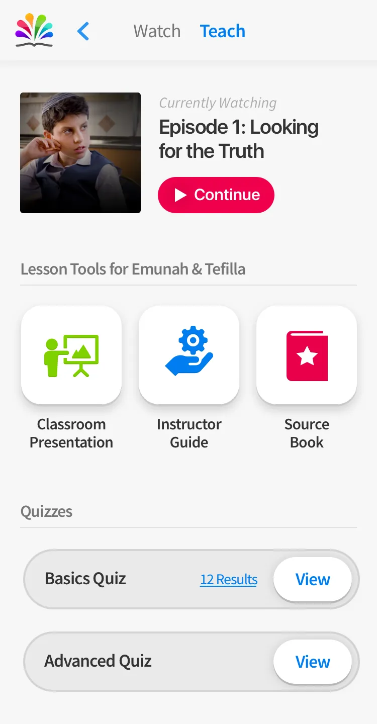 Teach dashboard showing a class-management interface